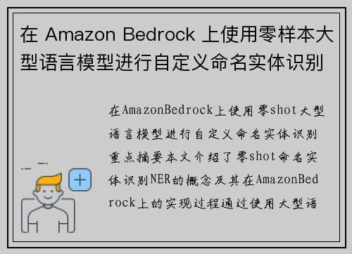 在 Amazon Bedrock 上使用零样本大型语言模型进行自定义命名实体识别 机器学习博客